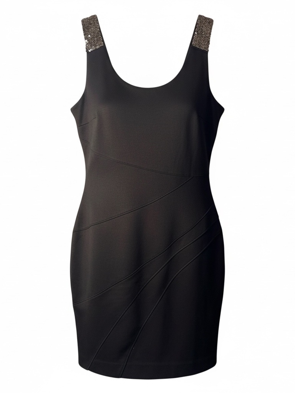 Rock & Republic Black A-Line Skirt with Diagonal Panel Stitching